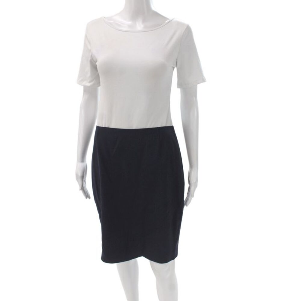 Elie Tahari Women Sheath Mini Skirt Black Polyester Colorblock Fall Size 4